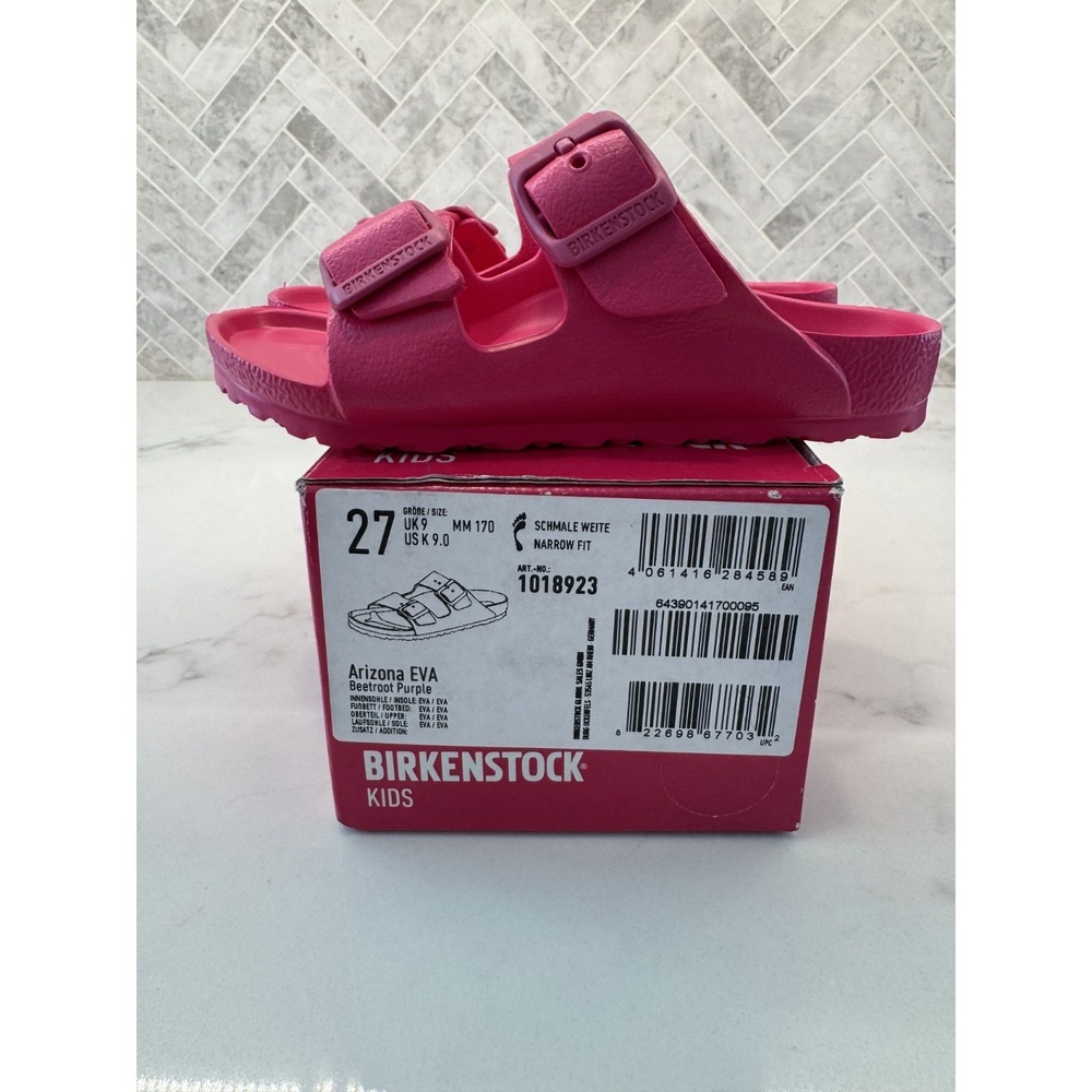 Birkenstock Arizona EVA Sandals Kids Youth Size 9 27 Beetroot Purple Slides